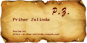 Priher Zelinda névjegykártya